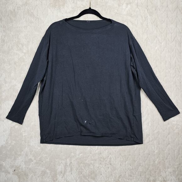 Lululemon Back In Action Shirt 8 Cotton Athleisure Gym Workout Breathable Black - Picture 1 of 6